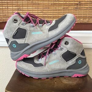 MERRELL Ontario 85 Ladies Hiking Boots Size 7 Pink and Gray